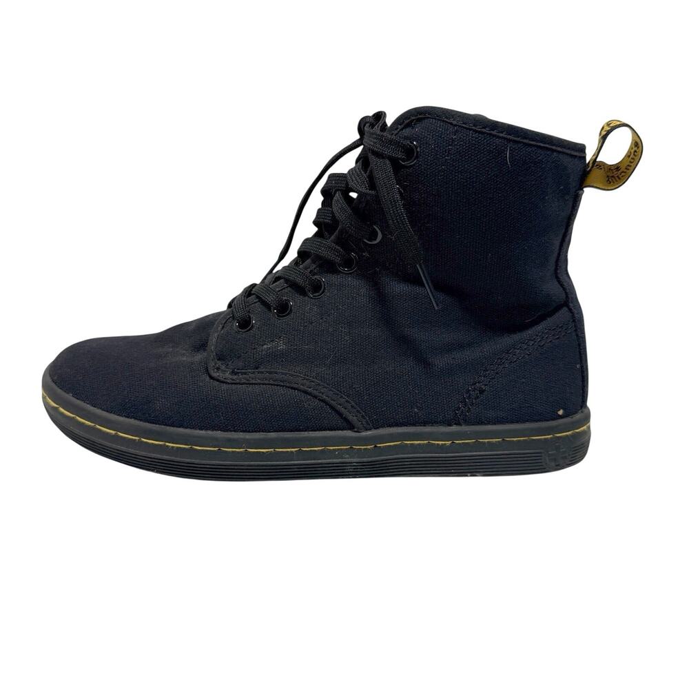 Dr Martens Shoreditch Canvas Black Boot 7L Iconic Style 90s Retro Grunge